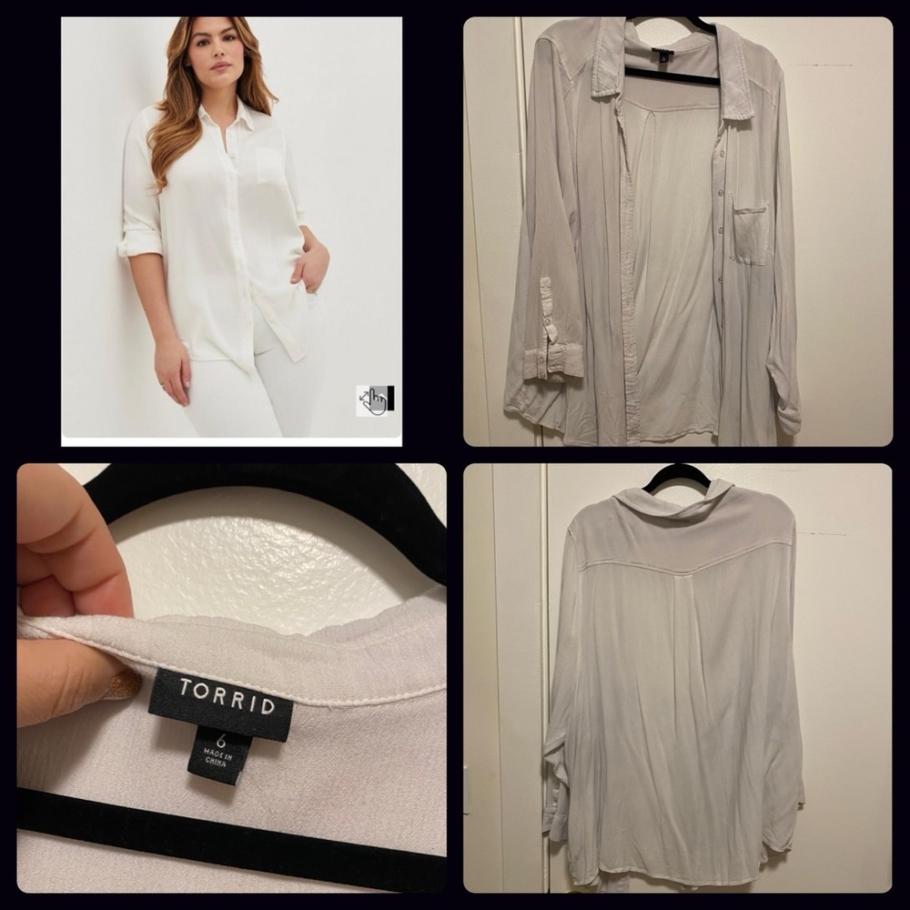 Torrid Crepe Button Up